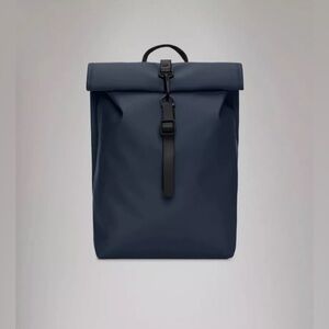 RAINS Rolltop Rucksack Mini Bag Luggage Backpack Navy $125 NEW NWT